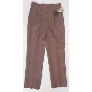 NWT Vintage Item Eyes Brown Hi Waist Pleated Straight Leg Dress Pants Size 13/14